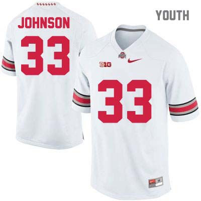 Ohio State Buckeyes Youth Pete Johnson #33 White Authentic Nike College NCAA Stitched Football Jersey HW19D16GW